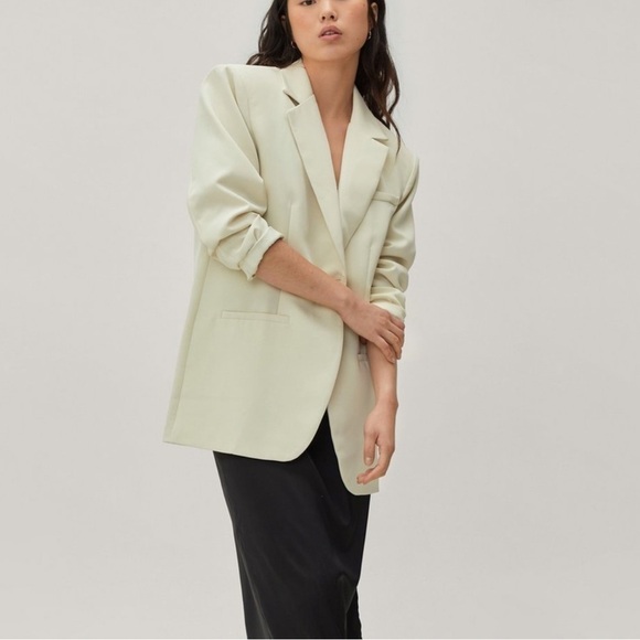 NWT Nasty Gal Oversized Single Breasted Blazer in Sage Size 6 - Picture 10 of 10